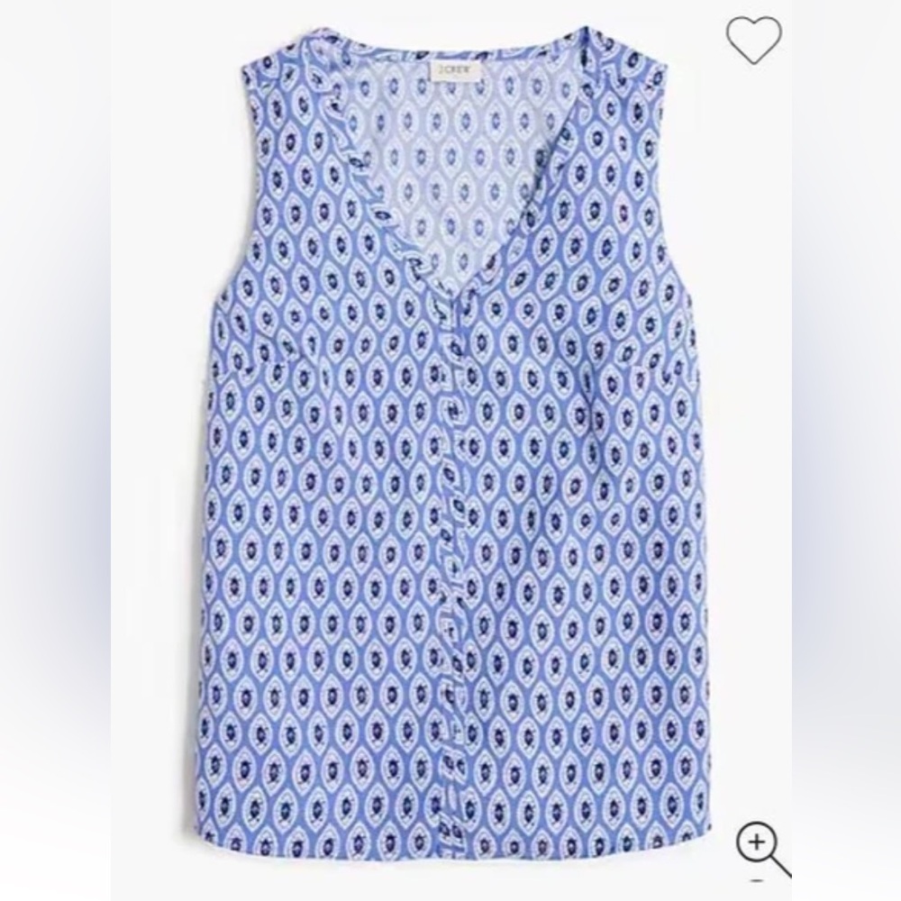 J. Crew printed sleeveless v-neck crepe shell size XXS